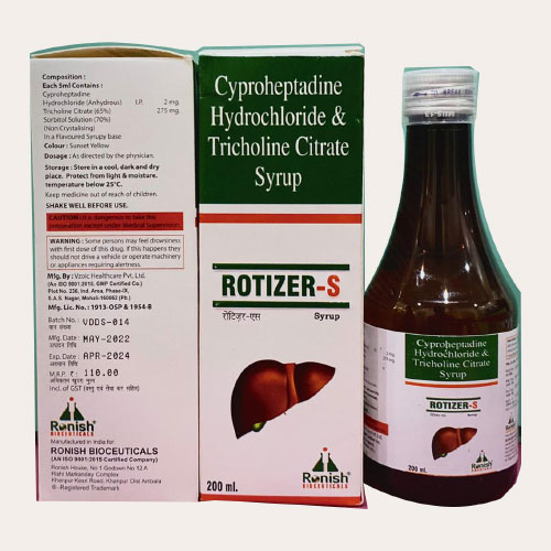 Cyproheptadine Hydrochloride + Tricholine Citrate Syrup