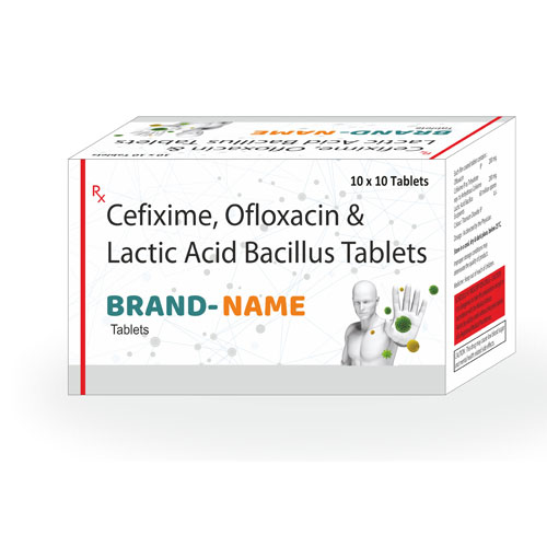 CEFIXIME TRIHYDRATE 200MG + OFLOXACIN 200MG + LACTIC ACID BACILLUS 60 MILLION SPORES Tablets