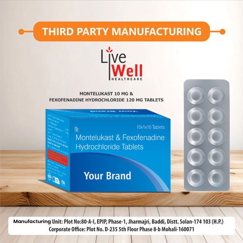 Montelukast 10mg + Fexofenadine Hydrochloride 120mg Tablets