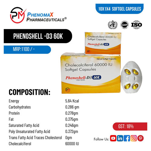PHENOSHELL-D3 60K SOFTGEL CAPSULES
