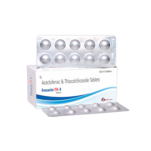 Aceclofenac 100Mg + Thiocolchicoside  4Mg Tablets
