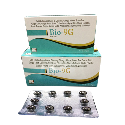 Ginseng 42.5mg+Ginkgo Biloba 10mg+Green Tea Extract 10mg+Grape Seed Extract 15mg Softgel Caspules