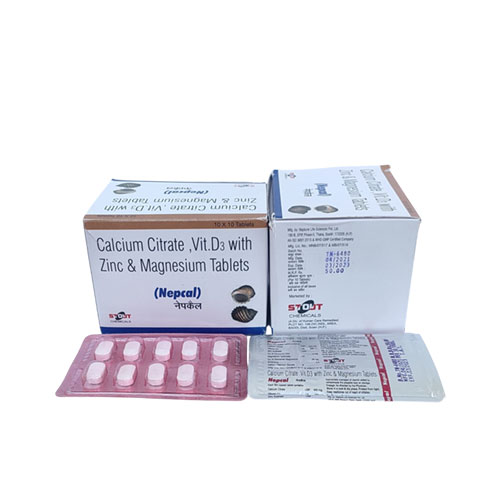 Calcium Citrate-1000 mg + Vitamin D3-250 IU + Magnesium-100 mg + Zinc Sulphate-10 mg Tablets