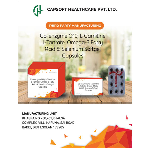 Co-enzyme Q10 USP 100 mg + L-Carnitine L-Tartrate 500 mg + Omega-3 Fatty Acid EPA 90 mg + DHA 60 mg