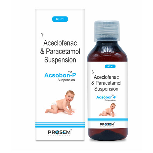 Aceclofenac 50 mg + Paracetamol 125 mg /5ml (Monocartoon Packing)