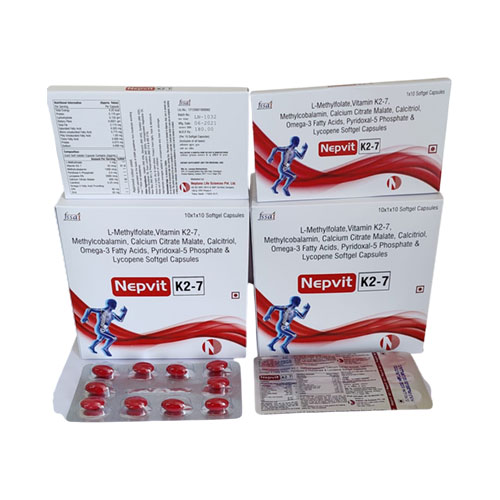 L-Methylfolate 1 mg+ Vitamin K2-7 45 mcg+ Methylcobalamin 1500 mcg+ Calcium Citrate Malate 250 mg   