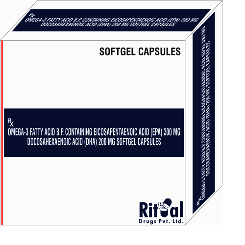 Omega-3 Fatty Acid + Containing Eicosapentaenoic acid 300mg + Docosahexaenoic Acid 200mg Softgel Cap