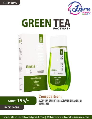 LXORA'® GREEN TEA + ALOEVERA FACEWASH