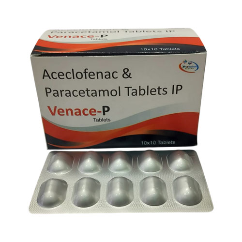 Aceclofenac100mg + Paracetamol 325mg film coated Tablets. (NON-BETALACTAM)