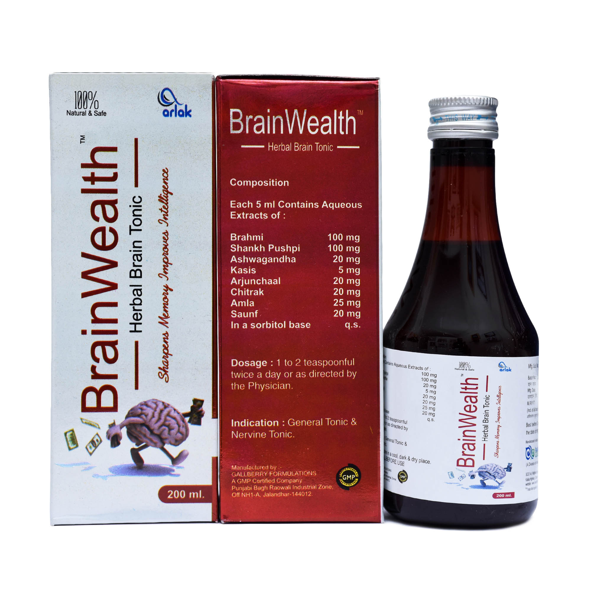 BRAINWEALTH syrup HERBAL BRAIN TONIC