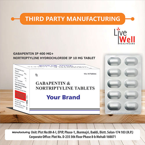 Gabapentin 400mg + Nortriptyline 10mg Tablets