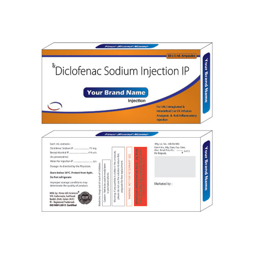 Diclofenac Sodium IP 75mg + Benzyl Alcohol IP 4%v/v (as Preservative) Water for Injection