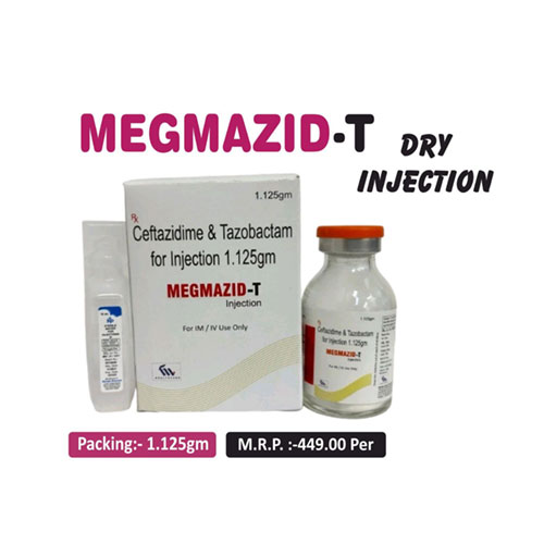 Ceftazidine 1gm + Tazobactam 125mg Injection