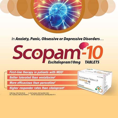 Escitalopram oxalate  eq. to Escitalopram 10mg Tablets