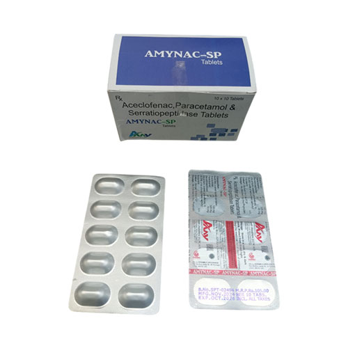 Aceclofenac 100mg + Paracetamol 325mg + Serratiopeptidase15mg Tablet