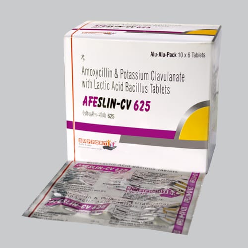 Amoxycillin 500 mg + clavulanic  acid 125mg+Lactic Acid Bacillus 60 Millios Spores