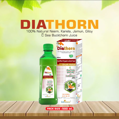 DIATHORN (NEEM, KARELA, JAMUN, GILOY WITH SEA BUCKTHORN) Juices