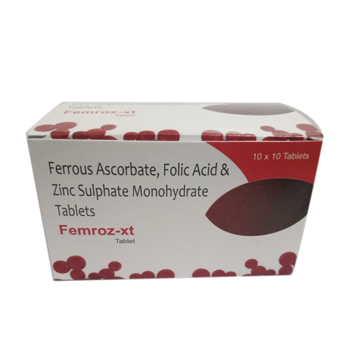 Ferrous Ascorbate+ Folic Acid+ Zinc Sulphate Monohydrate Tablets