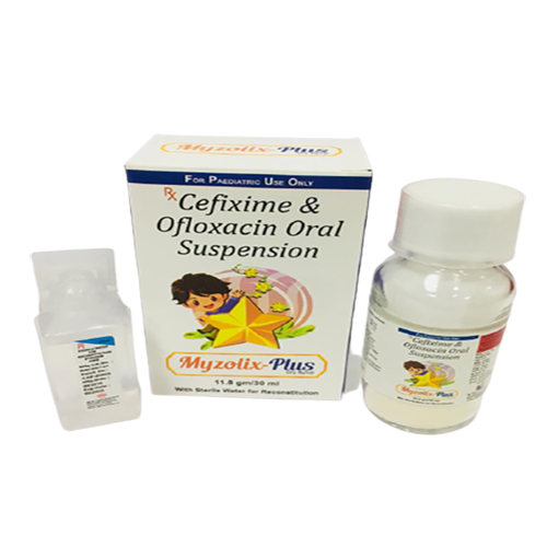 MYZOLIX PLUS DRY SYRUP WITH WATER GLASS BOTTLE