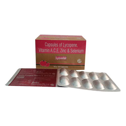 Vitamin C 50mg + Lycopene 10% 5000mcg + Vitamin A 2500 I.U. Capsules