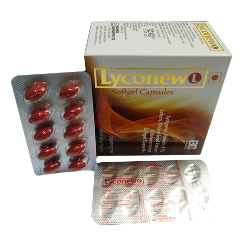 Lycopene 6% 8000 mcg+ Cyanocobalamin 500 mcg+lutein 10% 4mg +Black Grape seed 25mg Softgel Capsules