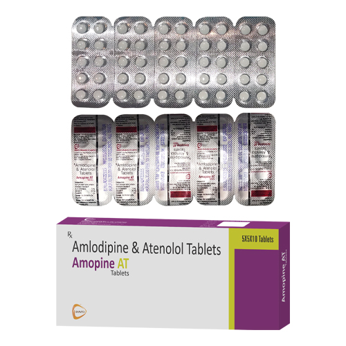 Amlodipine 5mg + Atenolol 50mg Tablets