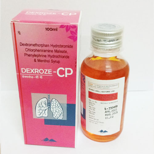 Dextromethorphan hbr 10mg + phenylephrine 5mg + cpm 2mg + menthol 2mg Syrup