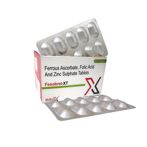 Ferrous Ascorbate 100mg + Folic Acid 1.5mg + Zinc 22.5mg TABLETS