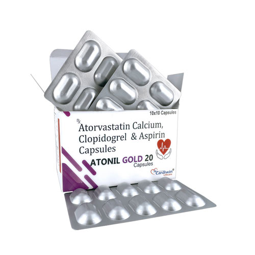 Atorvastatin Calcium 20Mg + Clopidogrel  75Mg + Aspirin 75Mg  Capsules