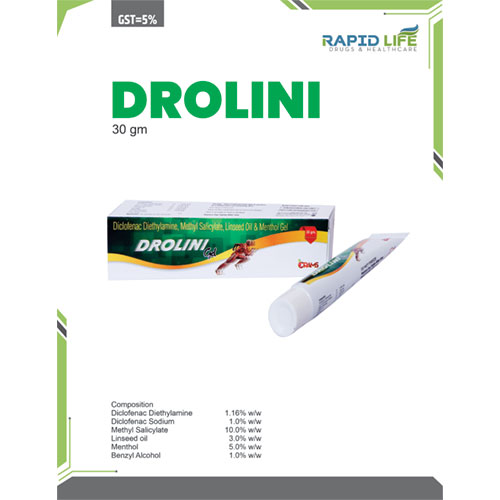 DICLOFENAC 1.16% + METHYL SALICYLATE 10%W/W +  LINSEED OIL 3%W/W+ MENTHOL 5%+ BENZYL ALCOHOL 1.10GEL
