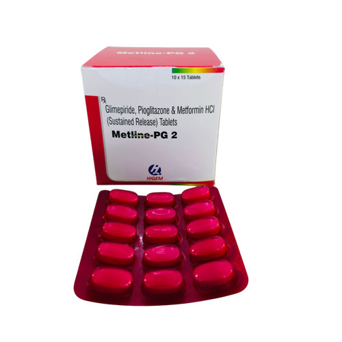 Glimepiride L.P. 2mg + Pioglitazone L.P. 15mg + Metformin Hydrochloride I.P. 500 mg Tablets