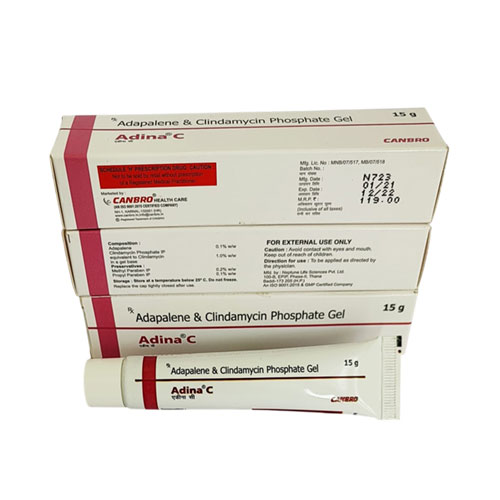 Clindamycin Phosphate-1% w/w + Adapalene-0.1% w/w Gel
