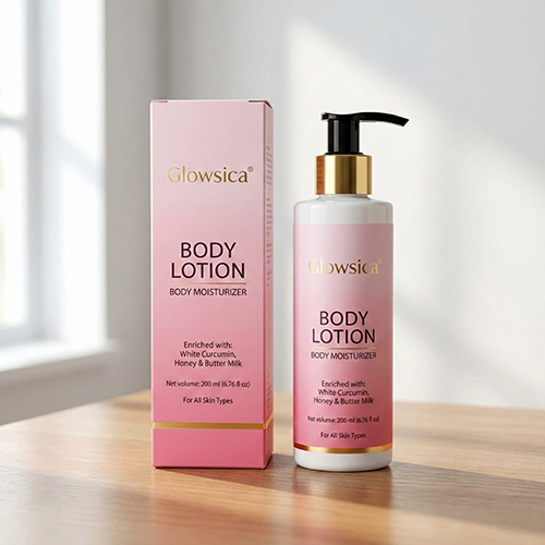 Glowsica Body Lotion Body Moisturizer contains White Curcumin + Honey + Butter Milk 200ml
