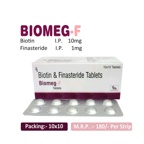 Biotin 10mg + Finastride 1mg Tablets
