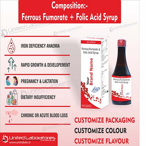 Ferrous Fumarate 57 mg (eq. to Elemental Iron 19 mg)+Folic Acid 300 mcg+ Zinc Sulphate 46.6 mg Syrup