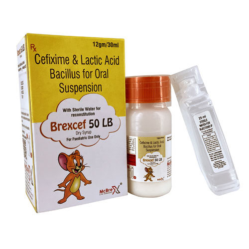 Cefixime 50mg + Lactic acid bacillus 60 million spores DRY SYRUP