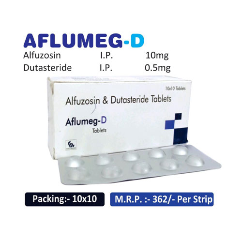 Alfuzosin I.P. 10mg + Dutasteride L.P. 0.5mg Tablets