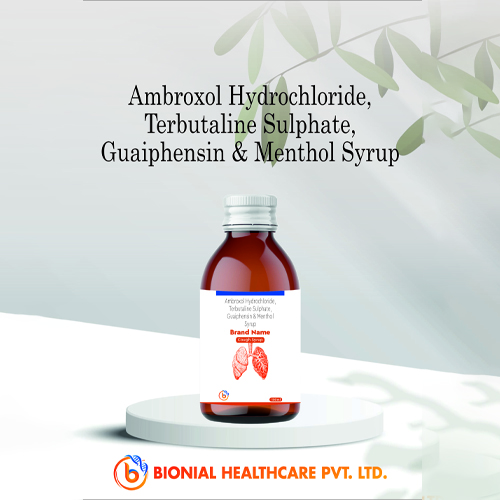 Ambroxol HCl 15mg +Guaiphenesin 50mg+ Terbutalin Sulphate 1,25mg+ Menthol 2.5mg Syrup