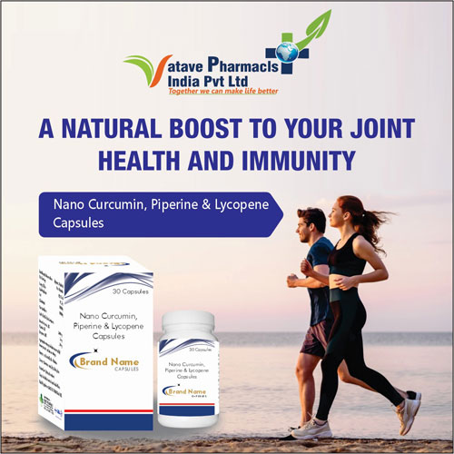 Nano Curcumin 10% 500mg + Piperine 5% 5mg + Lycopene 10% 10mg Capsules