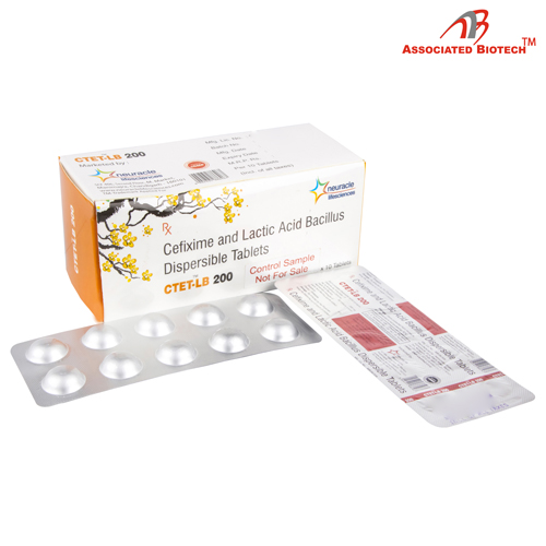 Cefixime100mg+ Lactic Acid Bacillus 60millions spores Dispersible Tablets