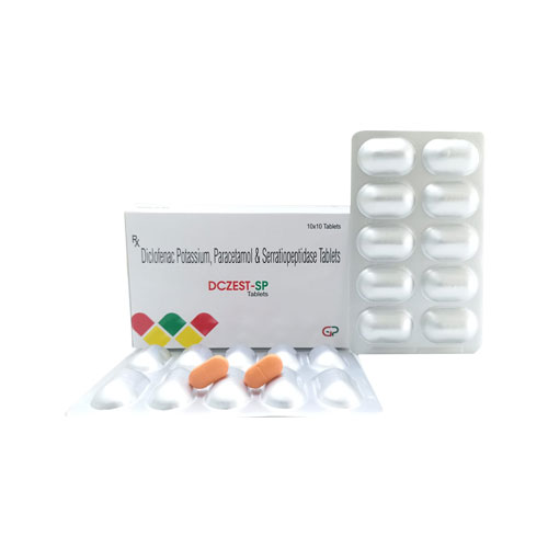 Diclofenac Potassium 50mg + Paracetamol 325mg + Serratiopeptidase 10mg Tablets