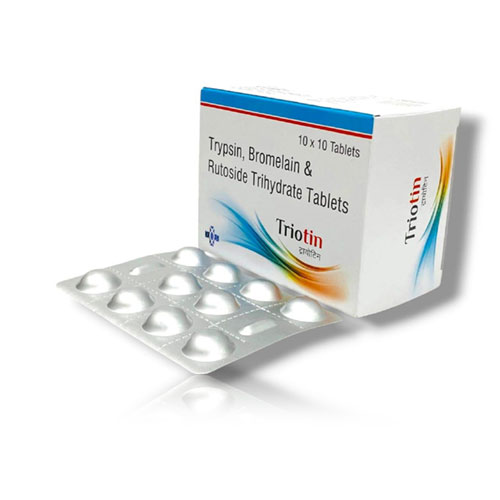 Trypsin 48mg + Bromelain 90mg and Rutoside Trihydrate 100mg Tablets