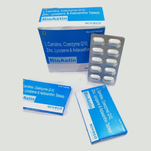 L-Carnitine+ Coenzyme Q10+ Zinc+ Lycopene + Astaxanthin + Piperine Tablets