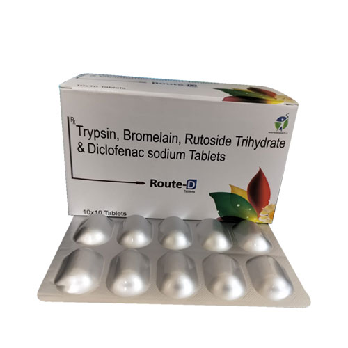 Trypsin + Bromelain + Rutoside Trihydrate and Diclofenac Sodium Tablets