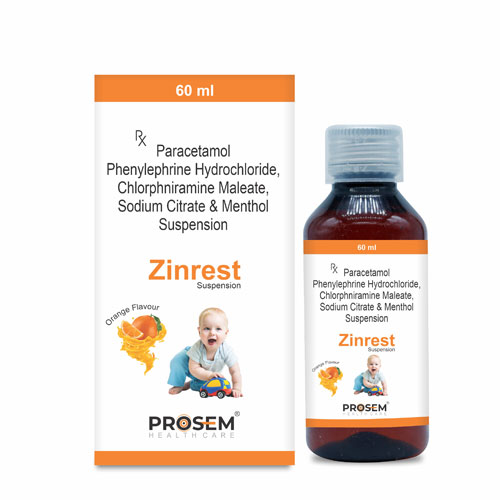 Paracetamol 250mg + Chlorpheniramine Maleate 2mg + Phenylephrine Hydrochloride 5mg Suspension