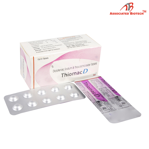 Diclofenac 50mg + Thiocholchicoside 4mg Tablets