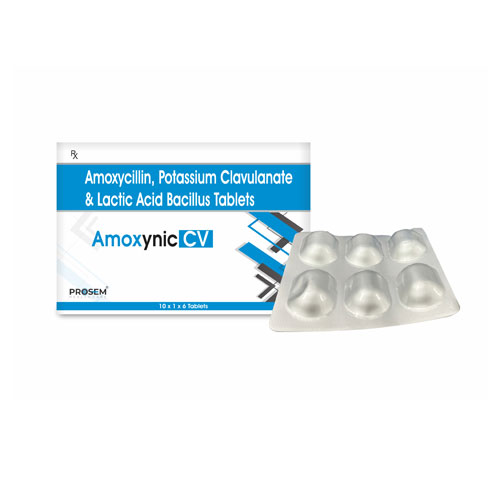 AMOXYCILLIN 500 MG + CLAVULANIC ACID 125 + LACTIC ACID BACILLUS TABLETS