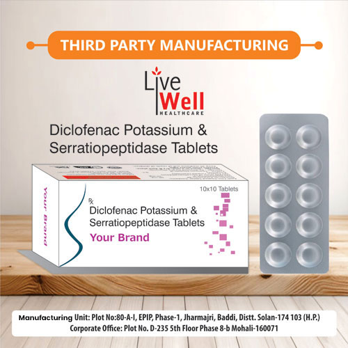 Diclofenac Potassium + Serratiopeptidase Tablets