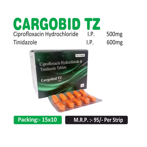 Ciprofloxacin 500 mg + Tinidazole 600 mg Tablets