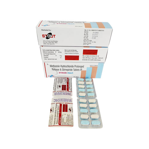 Metformin Hydrochloride prolonged Release + Glimepiride Tablets